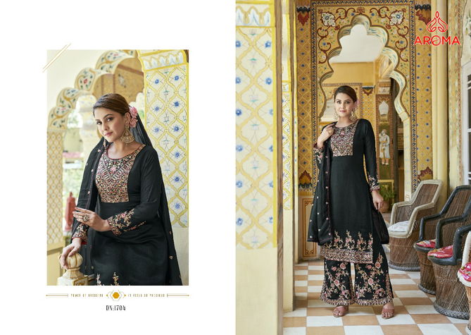 Leela By Aroma Premium Silk Embroidered Palazzo Readymade Suits Orders In India 